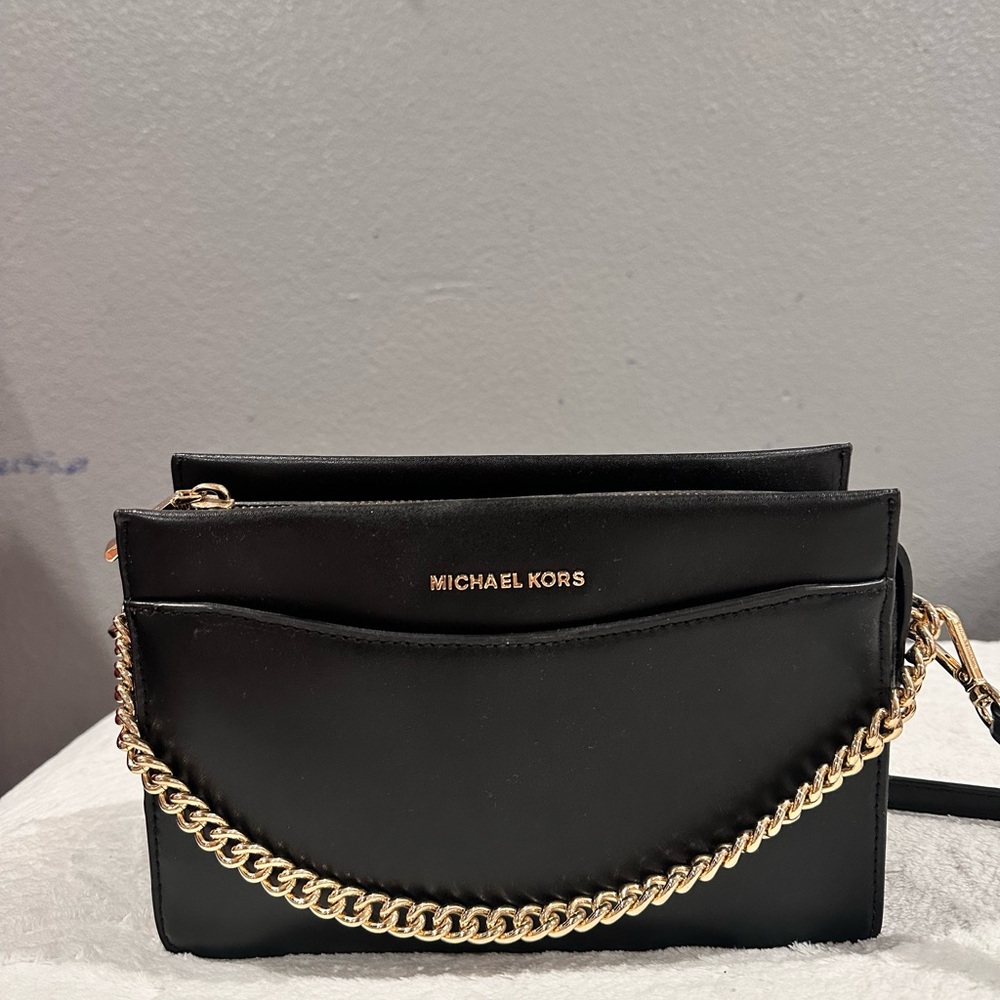Michael Kors Black and Gold Crossbody Bag